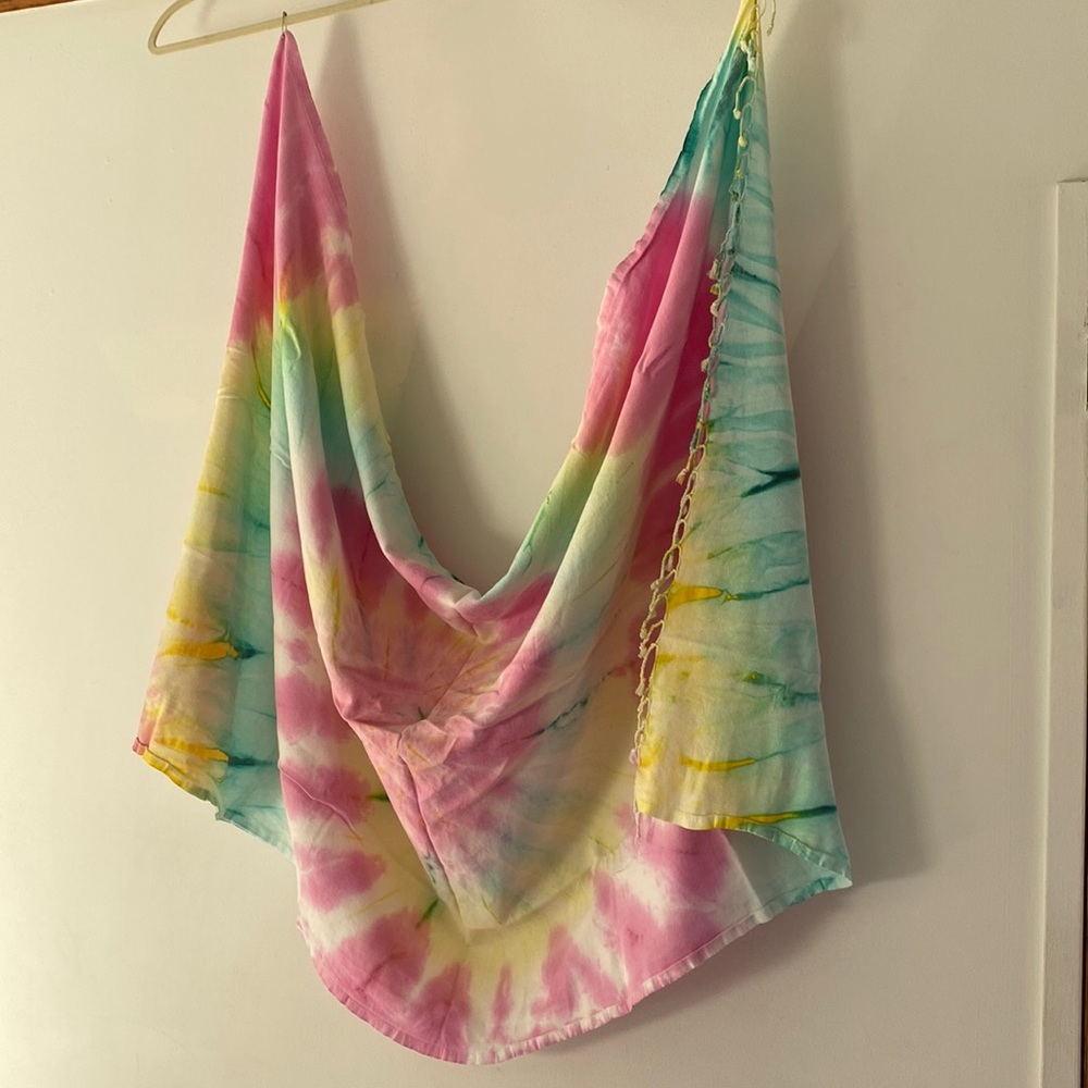 Tie Dye Fringe Beach Blanket